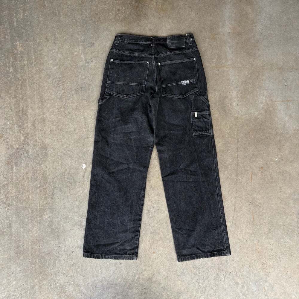 Southpole Y2K Vintage Black Baggy Wide Leg Cargo Skater Jeans - Picture 3 of 6